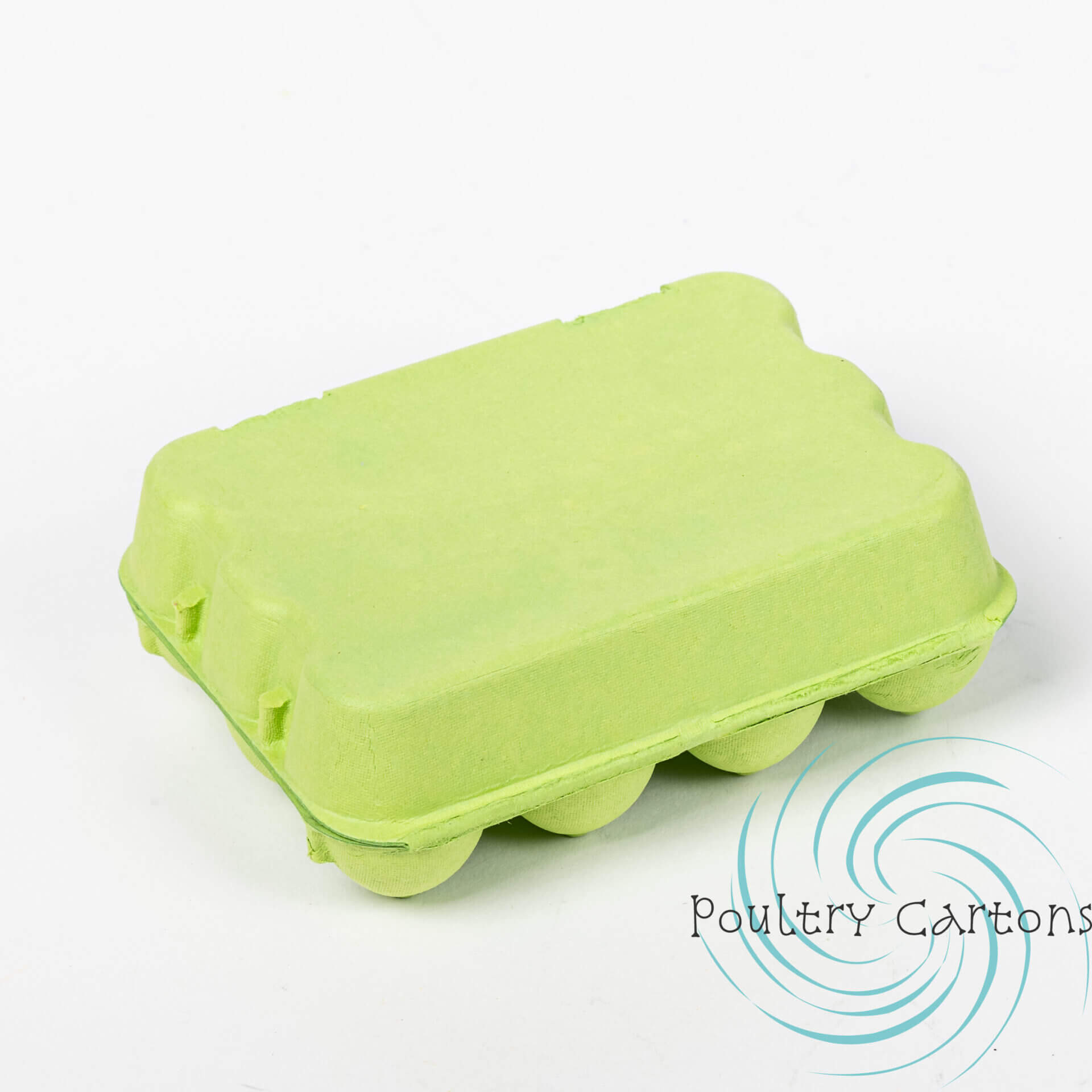 Lime green closed egg carton top view