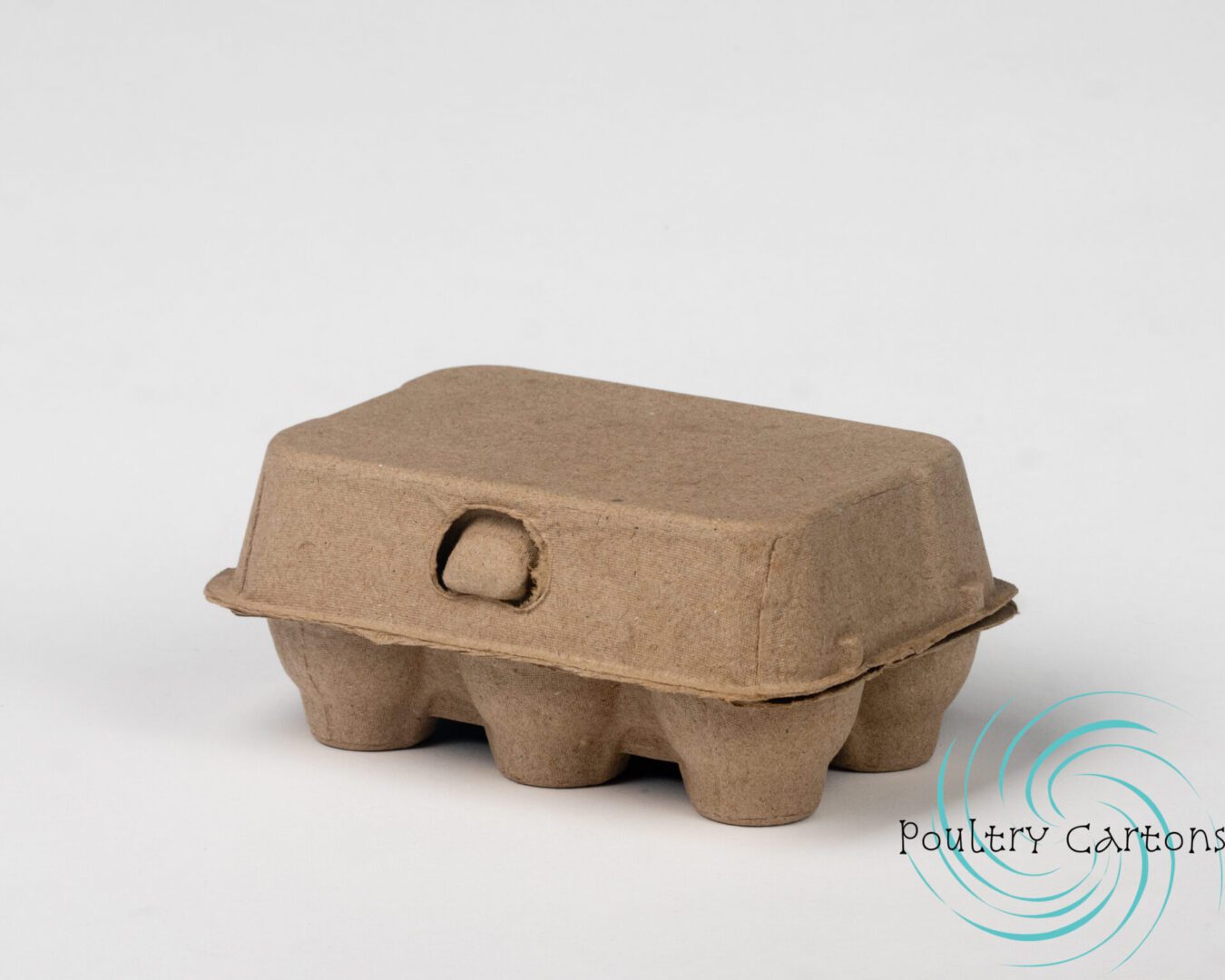Brown molded fiber six-egg container